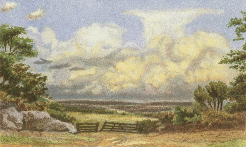 Chmury, Cumulo - Nimbus autorstwa English School