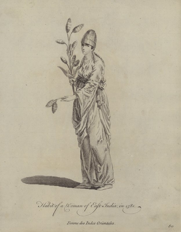 Nawyk kobiety z Indii Wschodnich w 1581 r autorstwa English School
