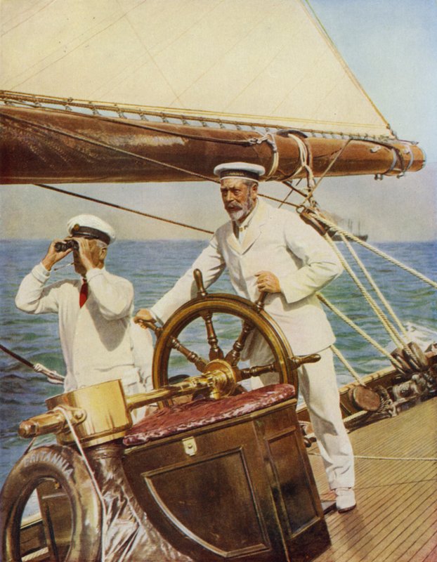 King George jako żeglarz w Cowes w 1924 roku autorstwa English School