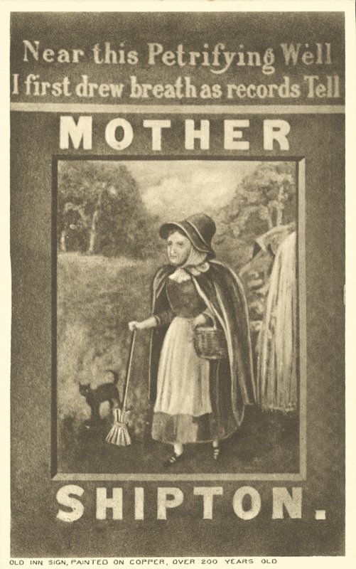 Znak z Mother Shipton Inn, Knaresborough, Yorkshire autorstwa English School