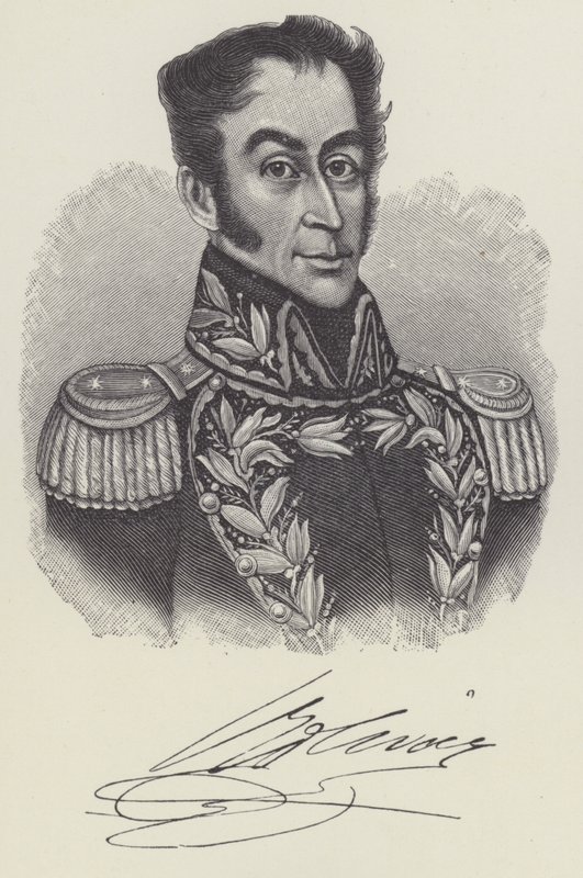 Simon Bolivar, wenezuelski przywódca wojskowy i polityczny autorstwa English School
