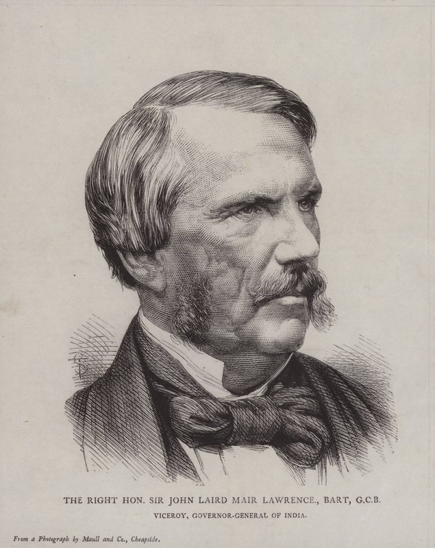 Sir John Laird Mair Lawrence, wicekról i gubernator generalny Indii autorstwa English School
