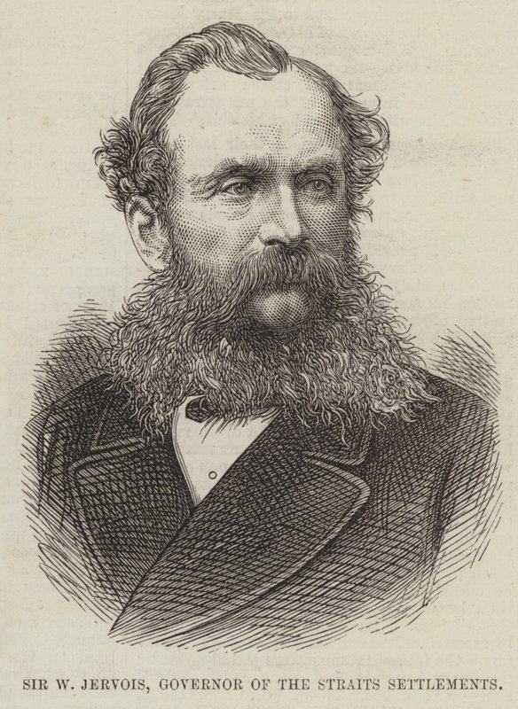 Sir W Jervois, gubernator osiedli cieśnin autorstwa English School