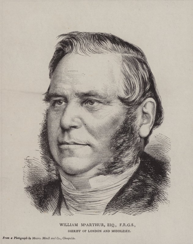 William McArthur (1809-1887), irlandzki biznesmen, burmistrz Londynu w 1880 r. autorstwa English School