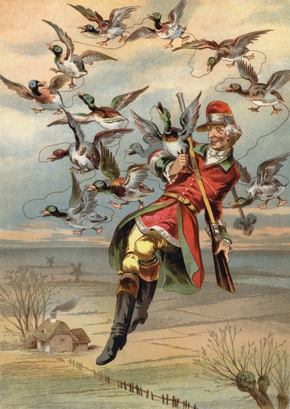 Ilustracja do przygód barona Munchausena autorstwa European School