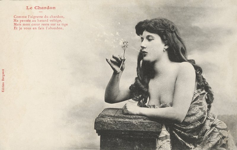 Dziewczyna dmuchająca w dmuchawiec autorstwa French Photographer
