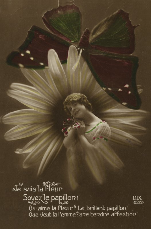 Dziewczyna z motylem autorstwa French Photographer