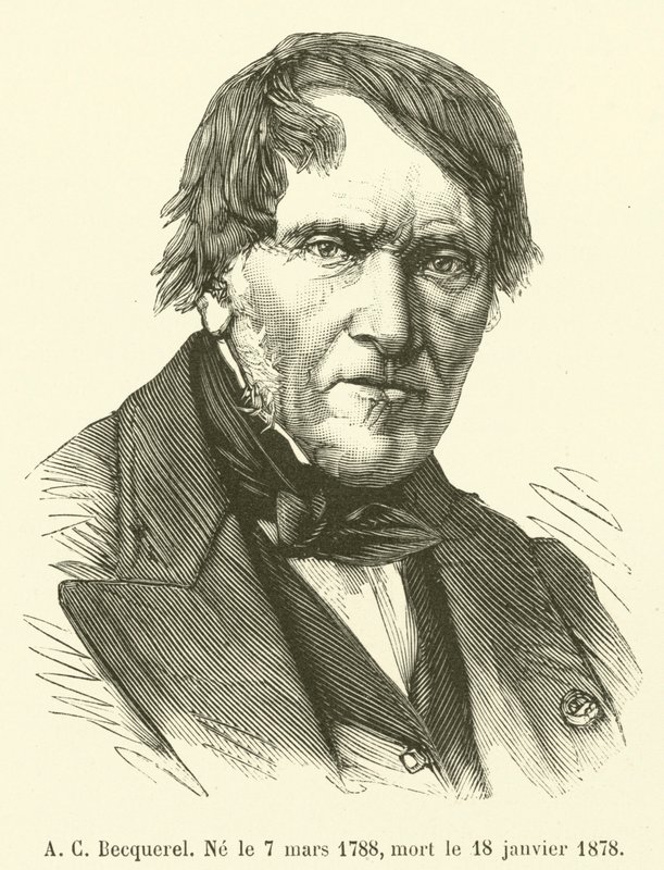 A C Becquerel, ur. 7 marca 1788, zm. 18 stycznia 1878 autorstwa French School