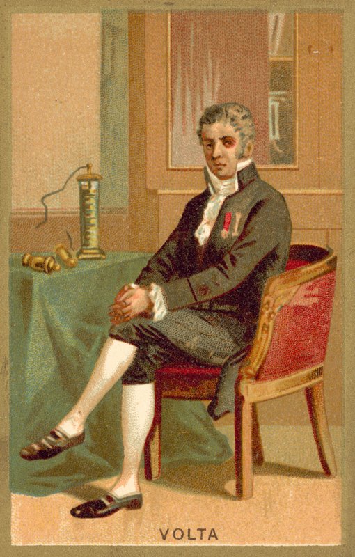 Alessandro Volta, włoski fizyk autorstwa French School