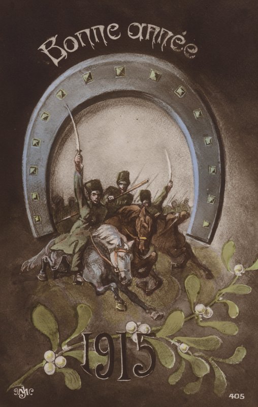 Bonne annee, francuska karta noworoczna, 1915 autorstwa French School