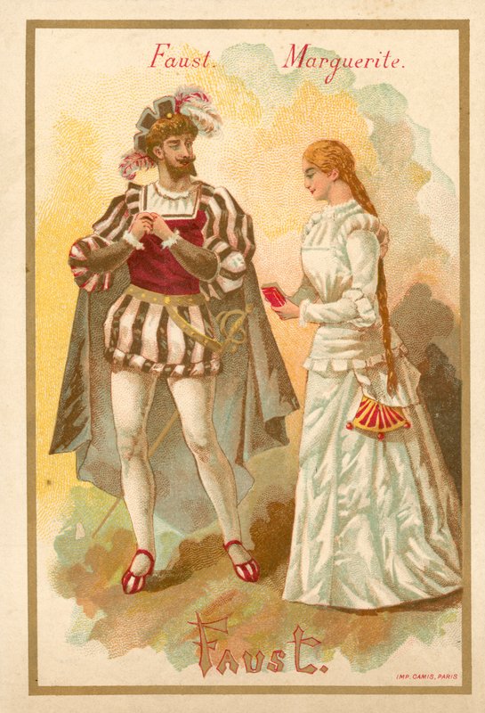 Faust i Małgorzata z opery Faust . Charlesa Gounoda autorstwa French School