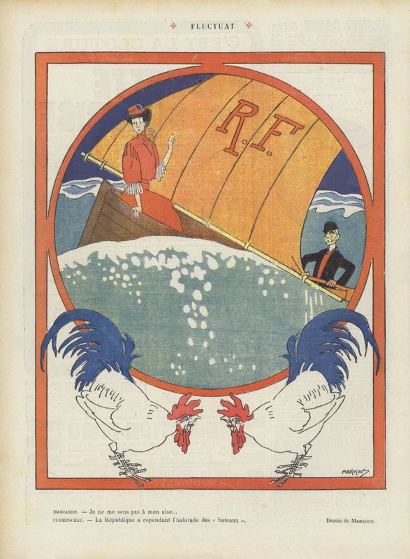 Oscylować. Ilustracja do Le Rire autorstwa French School