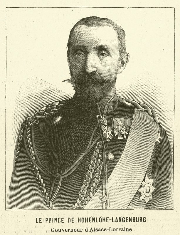 Hermann, książę Hohenlohe-Langenburg, niemiecki gubernator Alzacji-Lotaryngii autorstwa French School
