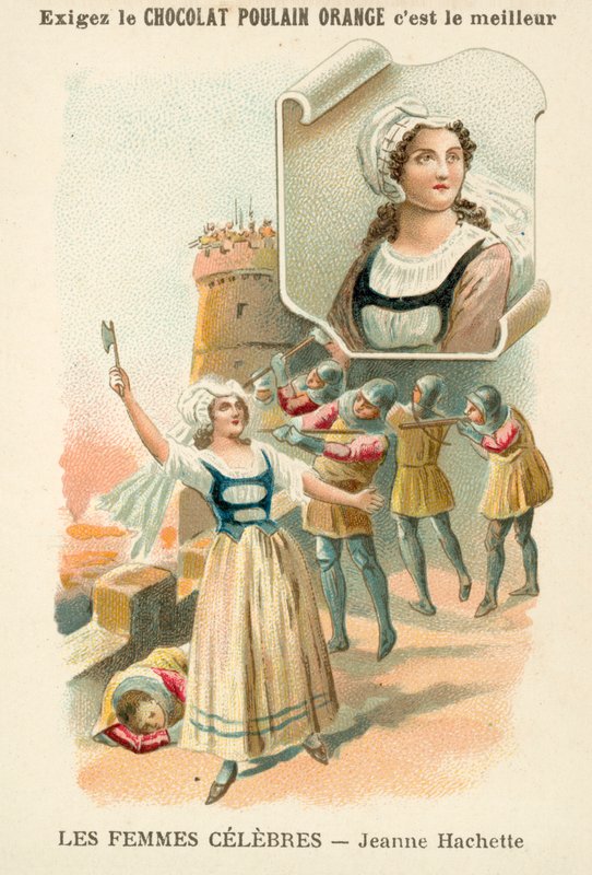 Jeanne Hachette, francuska bohaterka oblężenia Beauvais, 1472 autorstwa French School