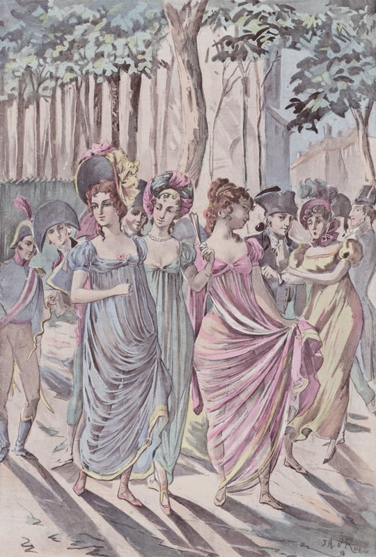 Merveilleuses w Tuileries autorstwa French School