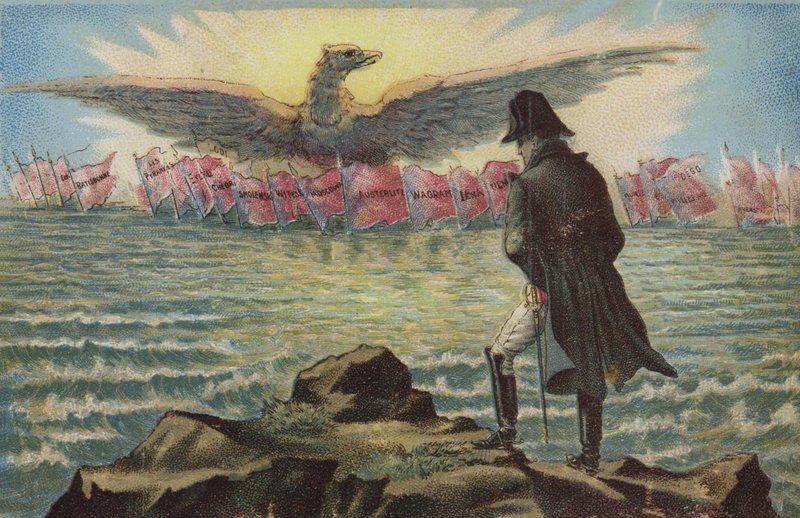 Napoleon wspominający swoje zwycięstwa autorstwa French School
