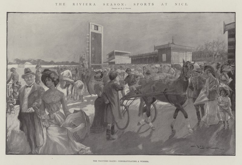 Sezon Riviera, Sport w Nicei litho autorstwa A. J. Gough