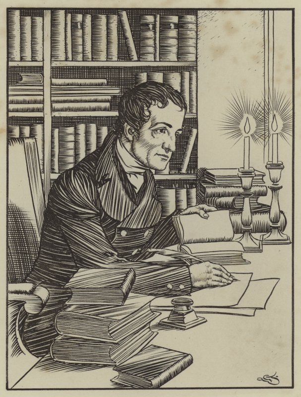 Ilustracja do The Essays of Elia autorstwa Charlesa Lamba (lito) autorstwa A. Garth Jones