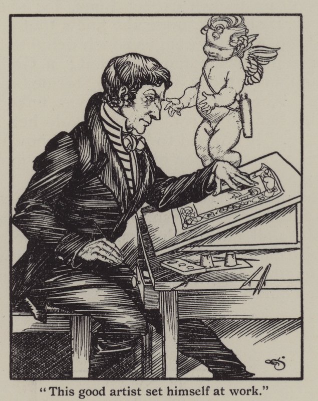 Ilustracja do The Essays of Elia autorstwa Charlesa Lamba (lito) autorstwa A. Garth Jones