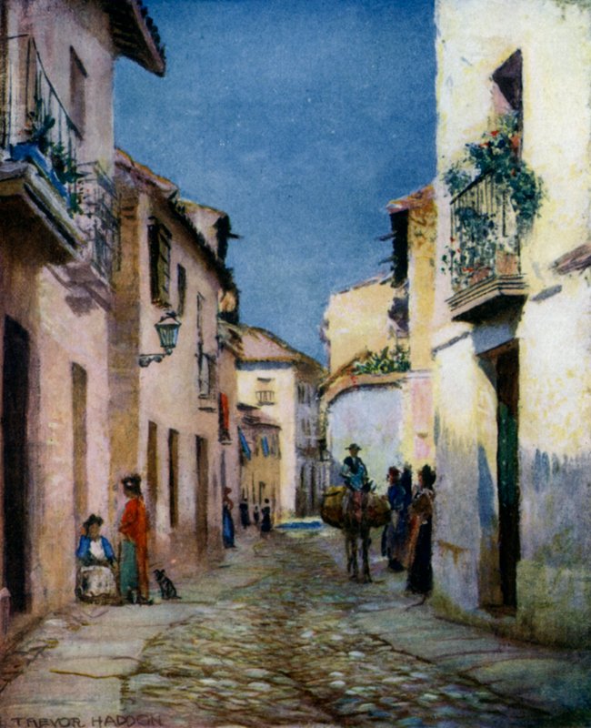 Cordova, Scena uliczna (kolor lito) autorstwa A. Trevor Haddon
