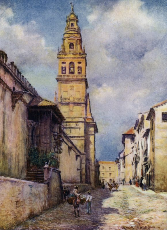 Cordova, Calle Cardinal Herrera (kolor lito) autorstwa A. Trevor Haddon