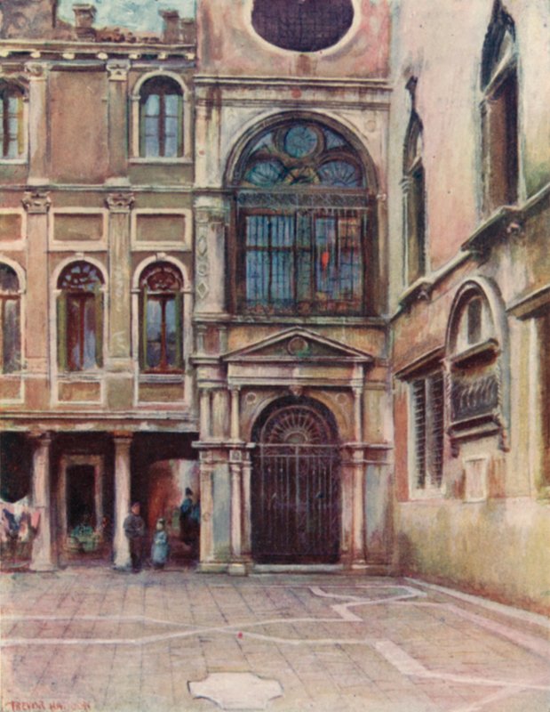 Dziedziniec w Scuola Di S Giovanni Evangelista autorstwa A. Trevor Haddon