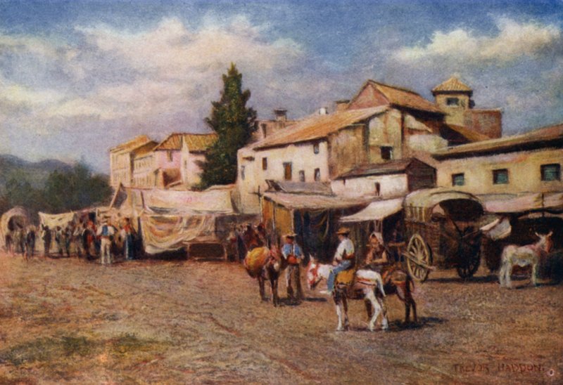 Malaga, Guadalmedina (kolor lito) autorstwa A. Trevor Haddon
