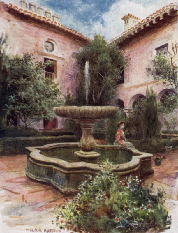 Alhambra, Ogród Daraxa (kolor lito) autorstwa A. Trevor Haddon