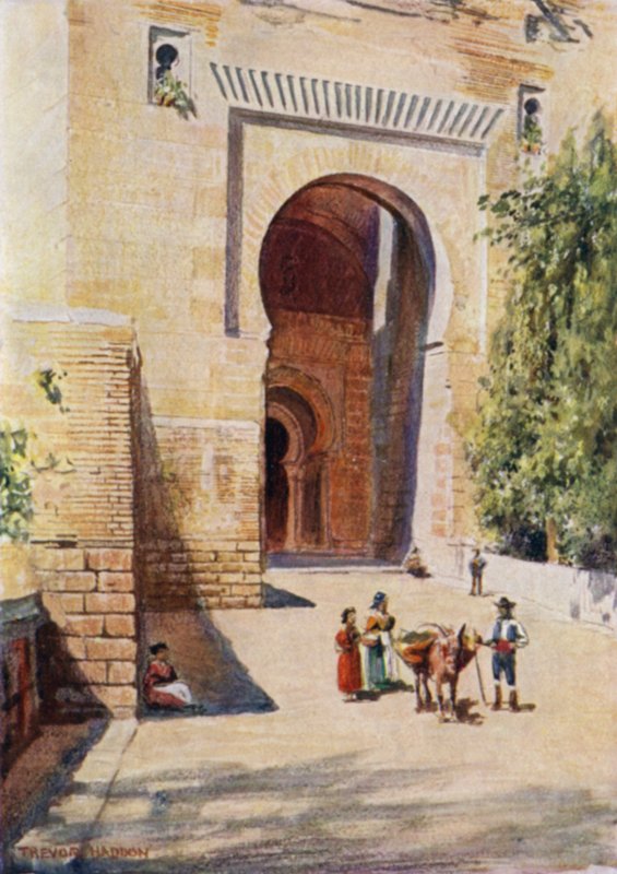 Alhambra, Brama Sprawiedliwości (kolor lito) autorstwa A. Trevor Haddon