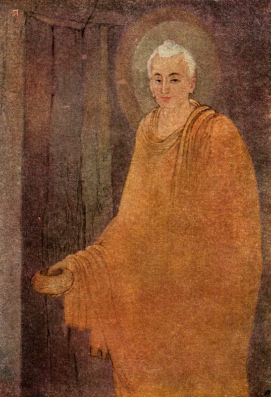 Budda jako żebrak (kolor lito) autorstwa Abanindranath Tagore