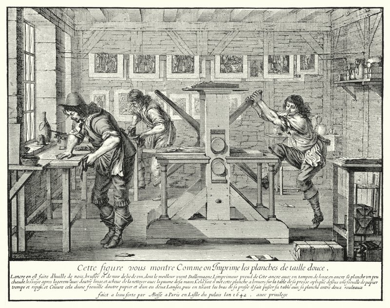 Pracownia Grawera (grafika) autorstwa Abraham (after) Bosse