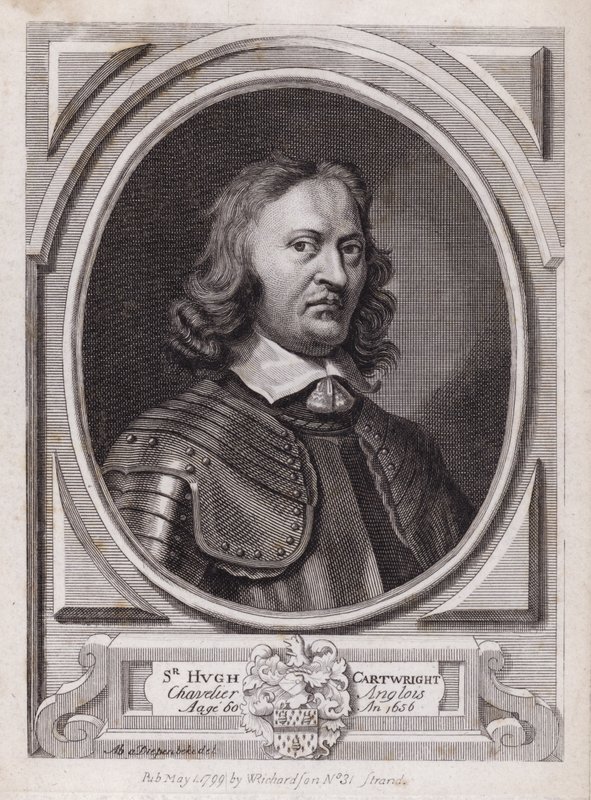 Sir Hugh Cartwright , angielski rojalista żołnierz wojny secesyjnej (grawerowanie) autorstwa Abraham Jansz. van Diepenbeeck
