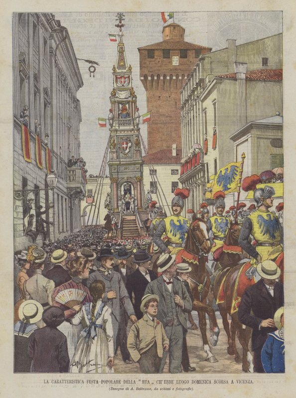 Charakterystyczny popularny festiwal Rua ChEbbe Place w ostatnią niedzielę w Vicenza autorstwa Achille Beltrame