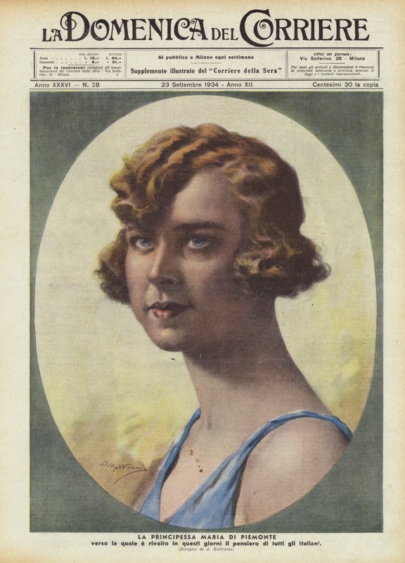 Księżniczka Maria di Piemonte, ku której zwróciły się w tych dniach myśli wszystkich Włochów autorstwa Achille Beltrame