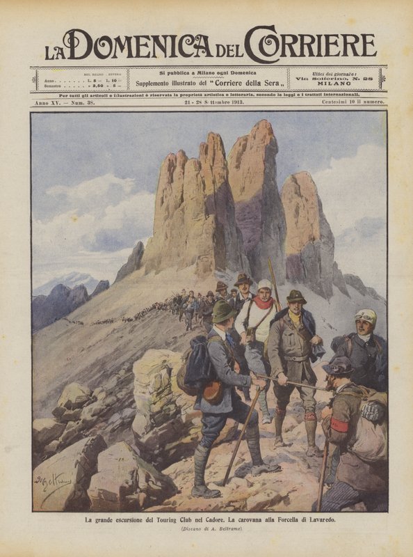 Wielka wycieczka Touring Club w Cadore, Karawana do Forcella di Lavaredo autorstwa Achille Beltrame
