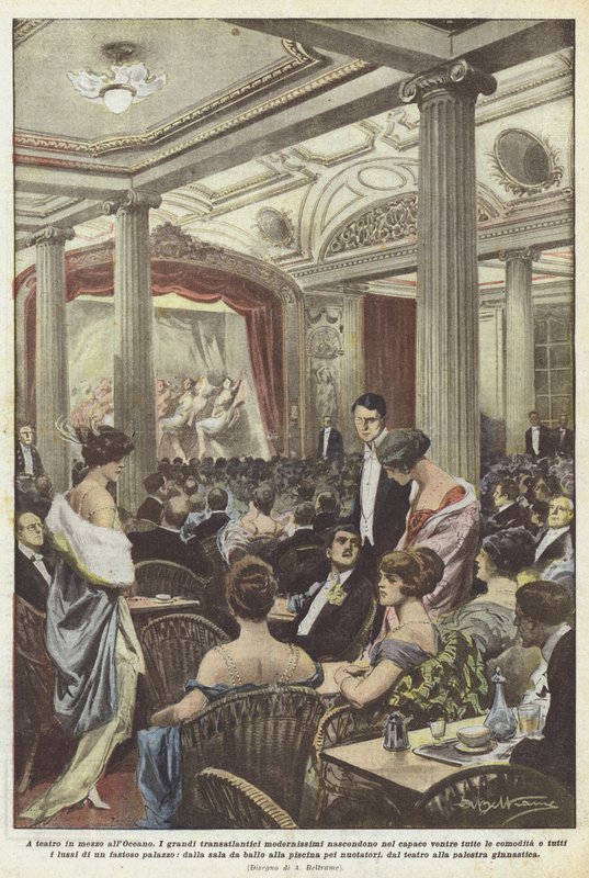 W teatrze na środku oceanu autorstwa Achille Beltrame