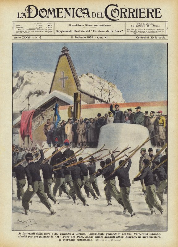Na Littoriali śniegu i lodu w Cortina autorstwa Achille Beltrame