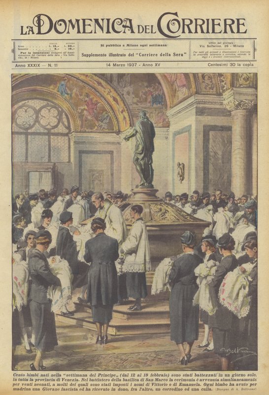 Czy sto dzieci urodzonych w tygodniu księcia (12-19 lutego) zostało ochrzczonych? autorstwa Achille Beltrame