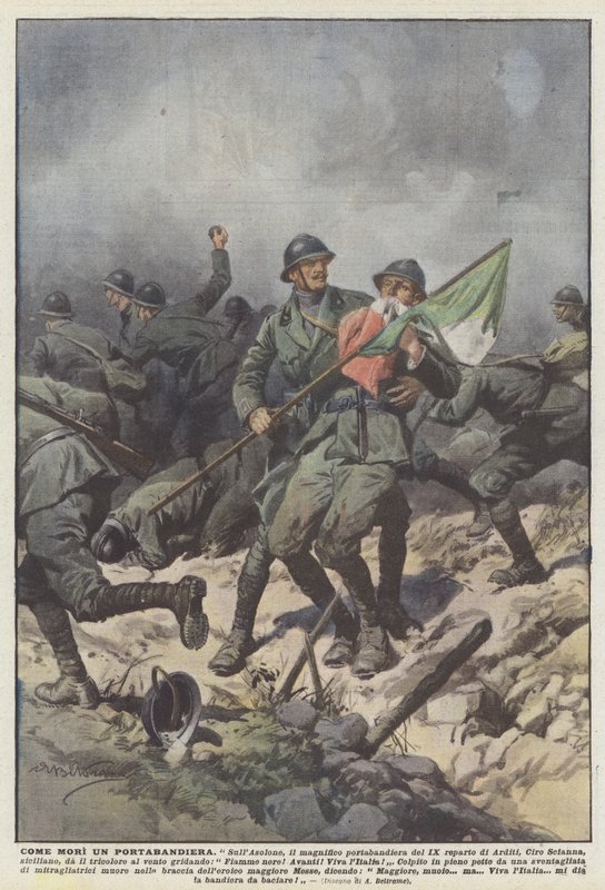Jak zginął nosiciel flagi autorstwa Achille Beltrame
