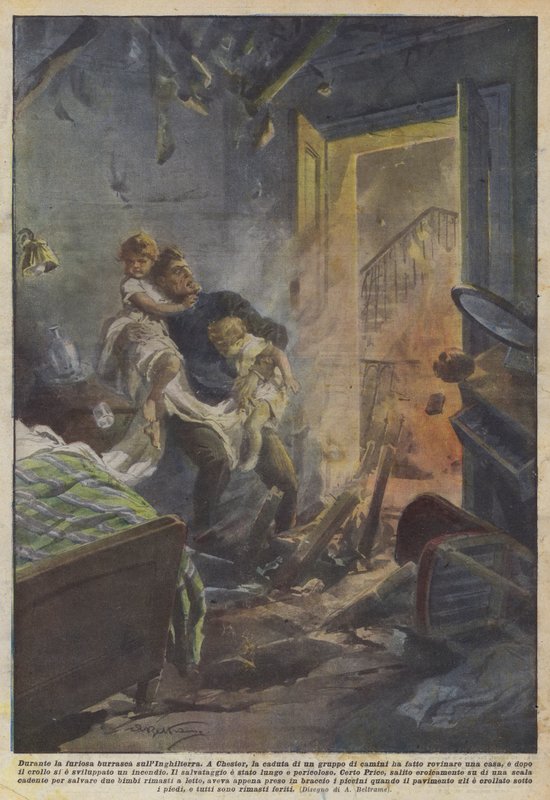 Podczas szalejącej burzy nad Anglią autorstwa Achille Beltrame