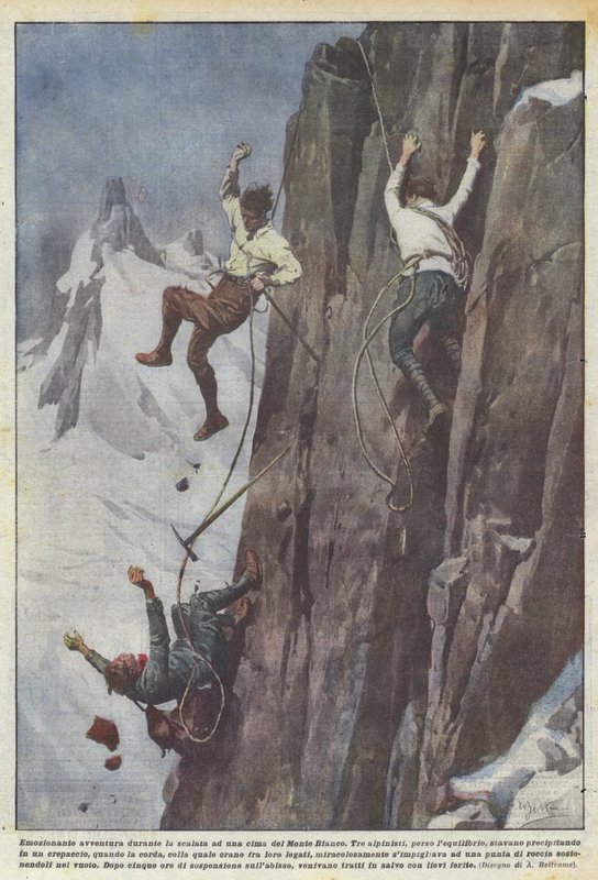 Ekscytująca przygoda podczas wspinaczki na szczyt Mont Blanc autorstwa Achille Beltrame