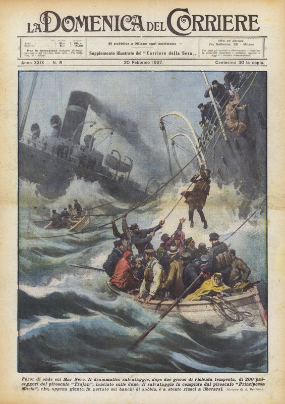 Furia fal na Morzu Czarnym autorstwa Achille Beltrame