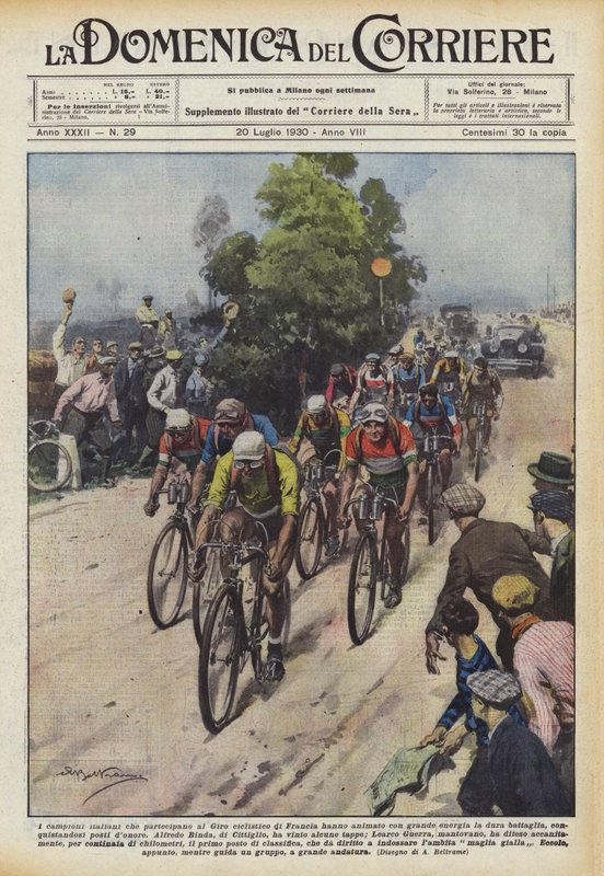 Czy mistrzowie Włoch biorący udział w Cycling Tour of France animowali z wielką energią? autorstwa Achille Beltrame