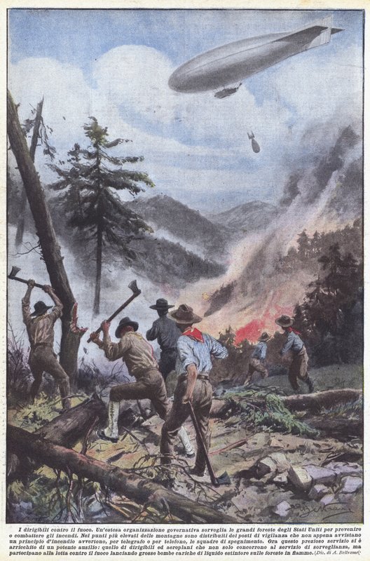 Sterowce przeciwko ogniu autorstwa Achille Beltrame