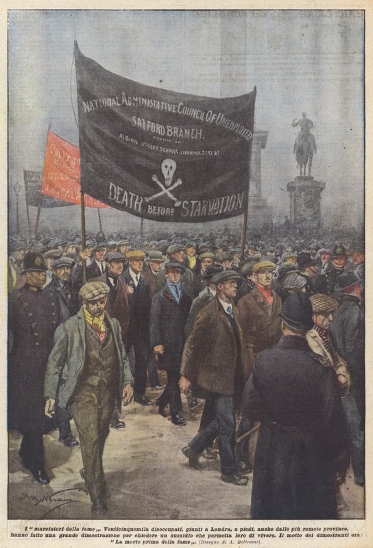 Maszerujący głodem autorstwa Achille Beltrame