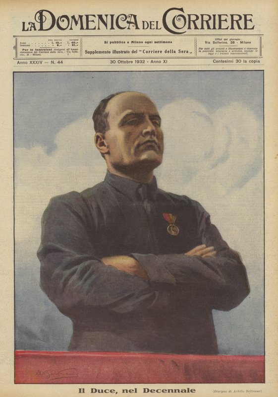 Il Duce, w dziesięcioletnim autorstwa Achille Beltrame