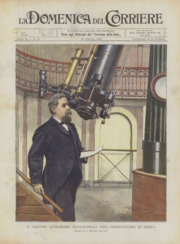 Wielki Astronom Schiaparelli w Obserwatorium Brera autorstwa Achille Beltrame