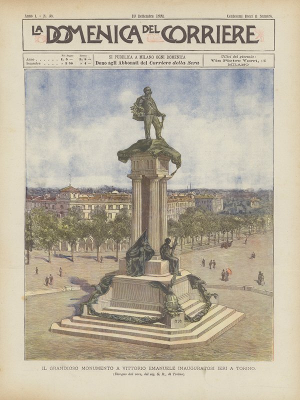 Wczoraj zainaugurowano wspaniały pomnik Vittorio Emanuele w Turynie autorstwa Achille Beltrame