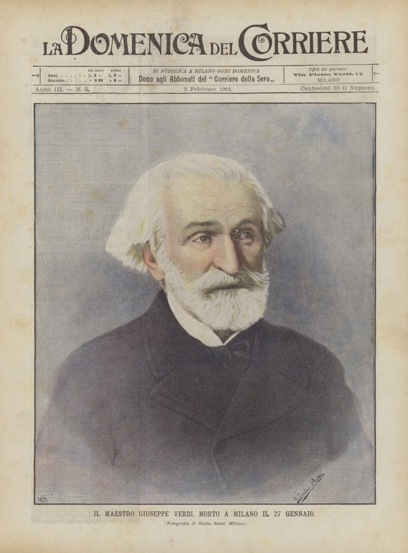 Maestro Giuseppe Verdi, który zmarł 27 stycznia w Mediolanie autorstwa Achille Beltrame