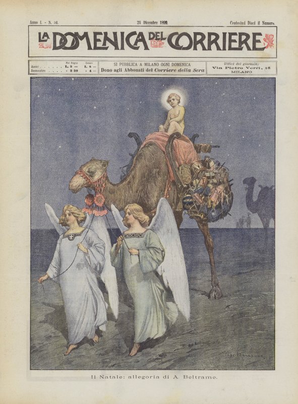 Boże Narodzenie, alegoria A Beltrame autorstwa Achille Beltrame